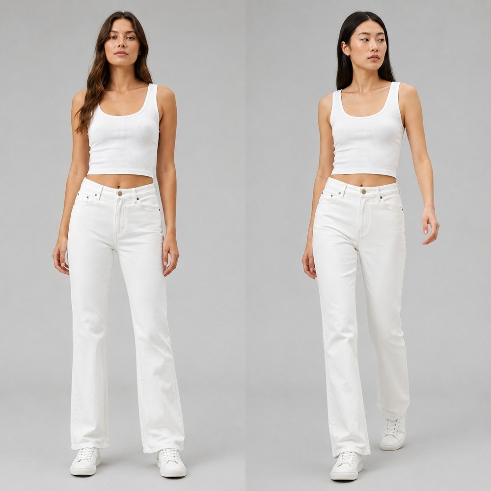 Lilly‎ Pulitzer Palm Beach Fit White Denim Jeans Bootcut Low Rise Womens 4